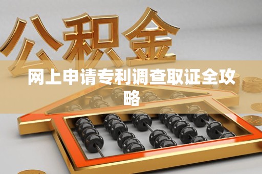 永安网上申请专利调查取证全攻略