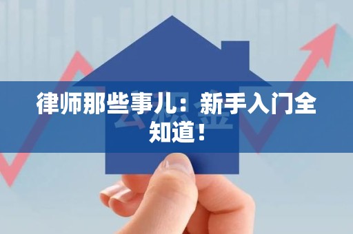 永安律师那些事儿：新手入门全知道！