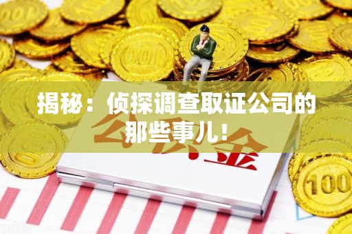 永安揭秘：侦探调查取证公司的那些事儿！
