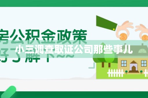 永安小三调查取证公司那些事儿