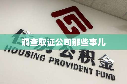永安调查取证公司那些事儿