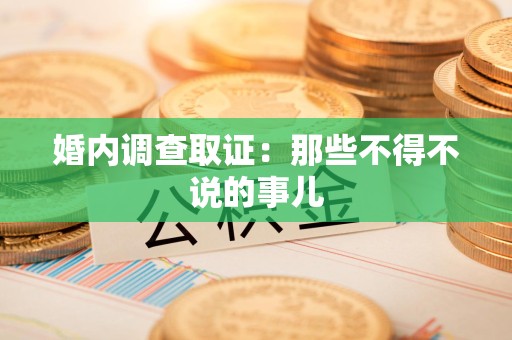 永安婚内调查取证：那些不得不说的事儿