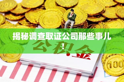 永安揭秘调查取证公司那些事儿！