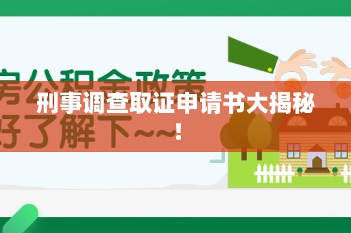 永安刑事调查取证申请书大揭秘！