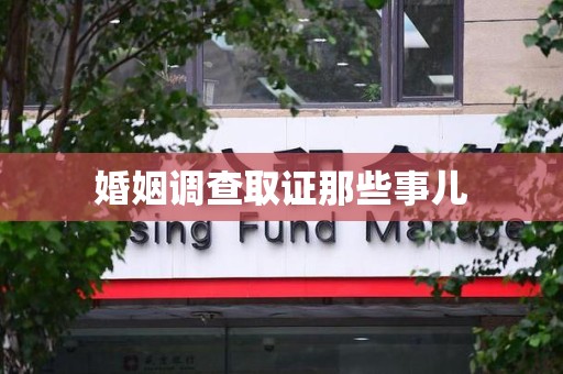 永安婚姻调查取证那些事儿