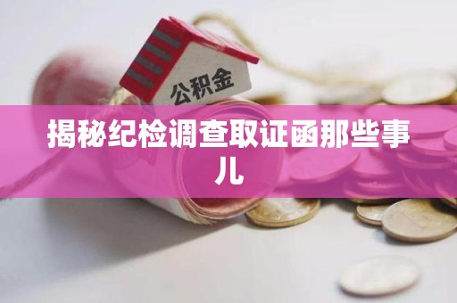 永安揭秘纪检调查取证函那些事儿