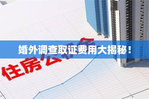 永安婚外调查取证费用大揭秘！