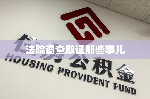 永安法院调查取证那些事儿