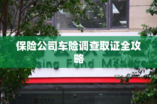 永安保险公司车险调查取证全攻略