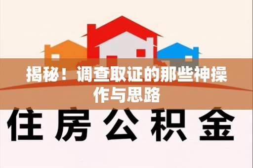 永安揭秘！调查取证的那些神操作与思路