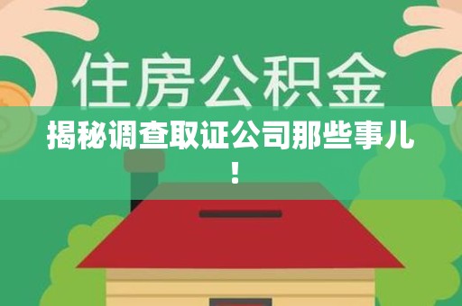 永安揭秘调查取证公司那些事儿！