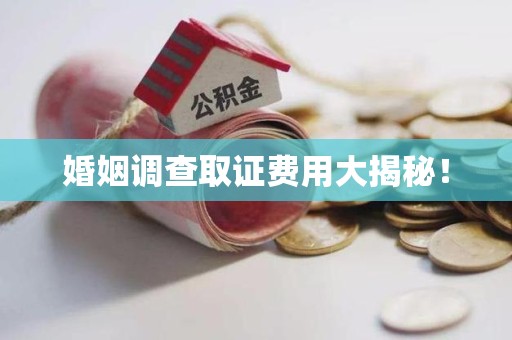 永安婚姻调查取证费用大揭秘！