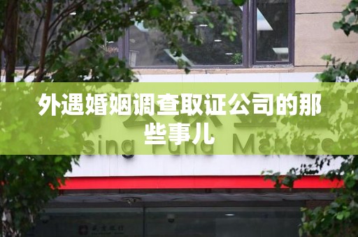 永安外遇婚姻调查取证公司的那些事儿