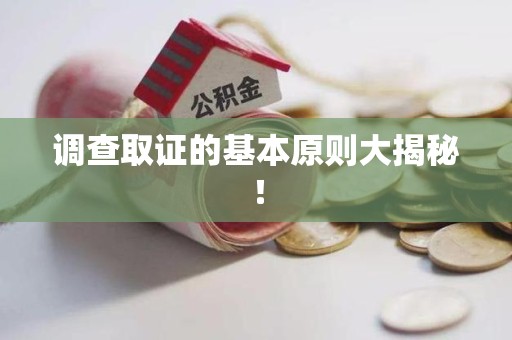 永安调查取证的基本原则大揭秘！