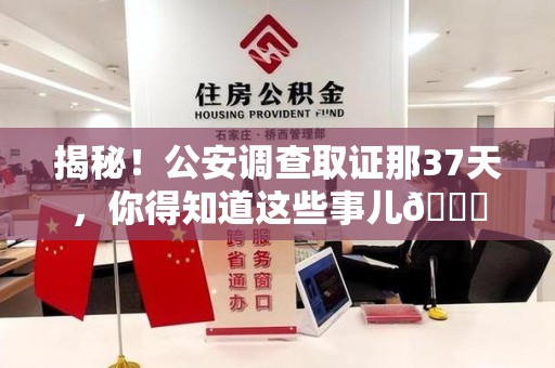 永安揭秘！公安调查取证那37天，你得知道这些事儿😎